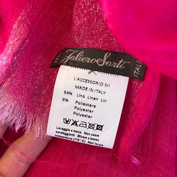 COPY - Faliero Sarti Pink Linen scarf - Picture 2 of 4